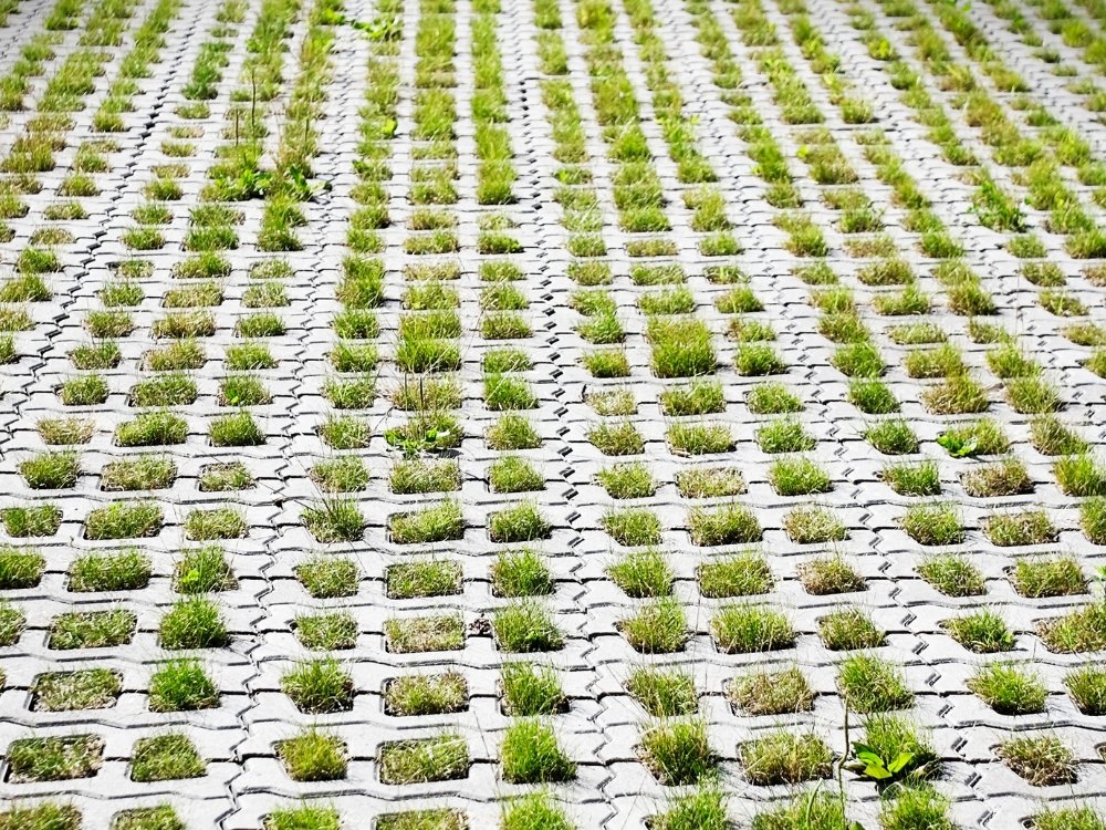 pavers and fake grass about